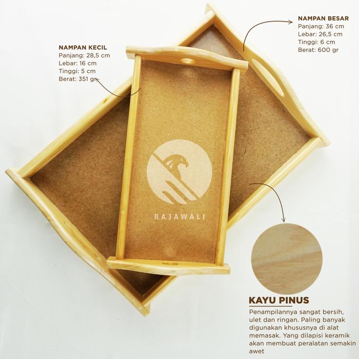 Gambar Nampan / Tray / Baki Kayu Pinus - Kecil dari Rajawali Kraftindo undefined Tokopedia
