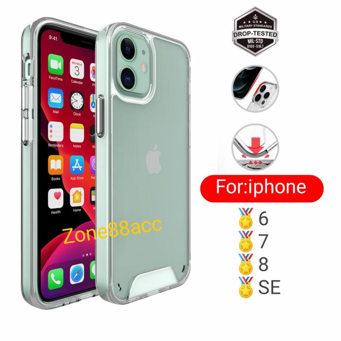 Jual hardcase casing cover iphone plus se clear case bening