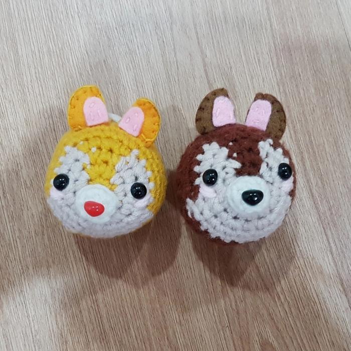 Jual chip and dale keychain gantungan kunci crochet handmade - Main Image