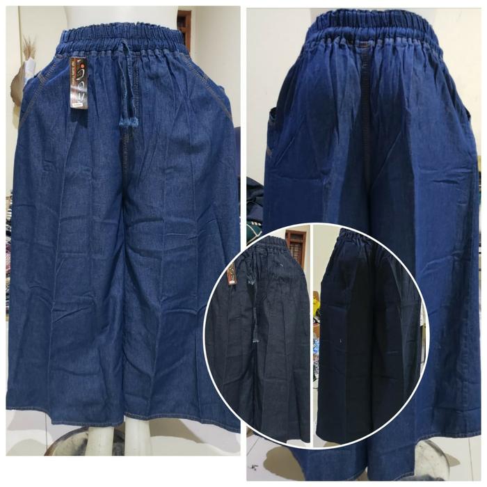 Jual Celana Jeans Kulot Panjang Wanita Jumbo 