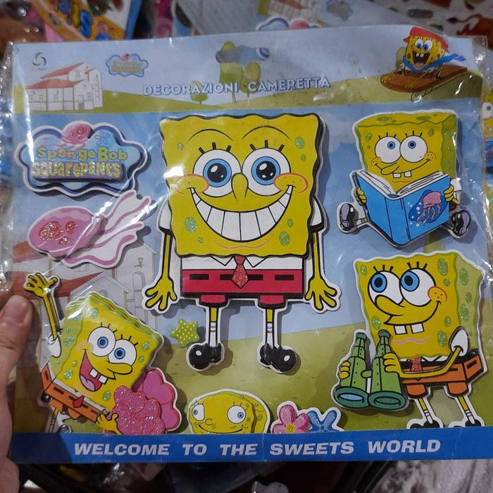 Gambar stiker timbul - stiker sponge bob - stiker mickey mouse - stiker 3d - spongebob dari cuci gudang surabaya undefined Tokopedia