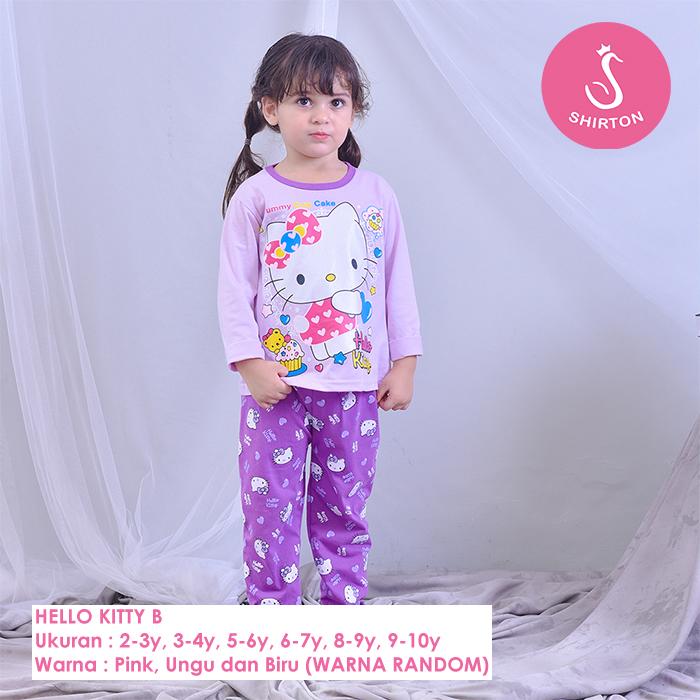 Gambar Baju Setelan Anak Perempuan Lengan Panjang 2-10 Tahun Shirton GROSIR - KITTY B, 2-3y Panjang dari shirton undefined Tokopedia