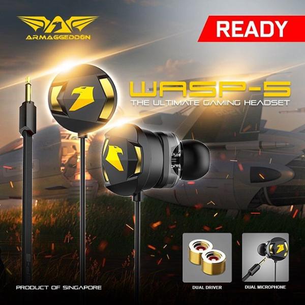 Gambar Earphone Gaming Armaggeddon WASP-5 Dual Microphone - Super Bass - WASP 5 dari SuperStore Computama undefined Tokopedia