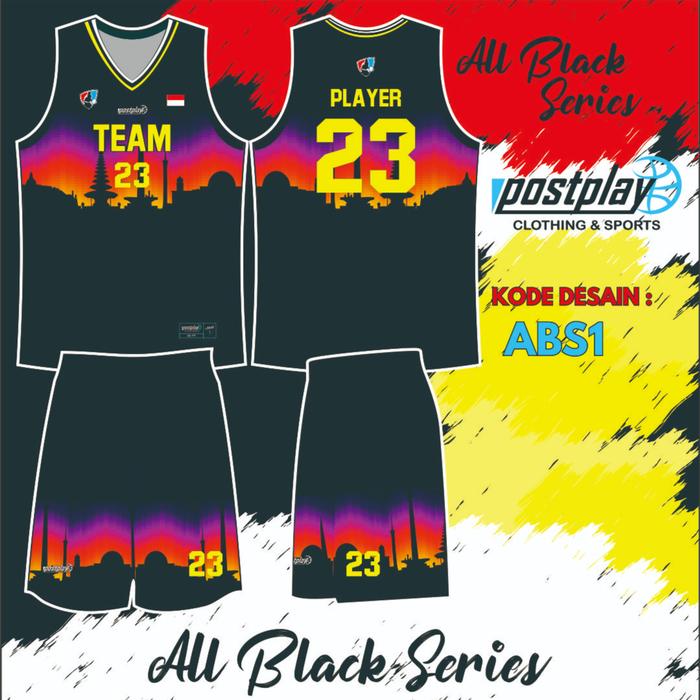 Gambar JERSEY BASKET PRINTING SATUAN CUSTOME ALLBLACK - XS, ABS 1 dari POSTPLAY CLOTHING undefined Tokopedia