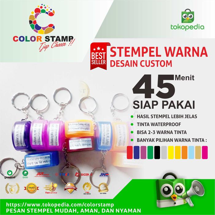Gambar Stempel Warna Otomatis ( Desain Custom ) - KC (7x24mm) dari Color Plus_NEW undefined Tokopedia