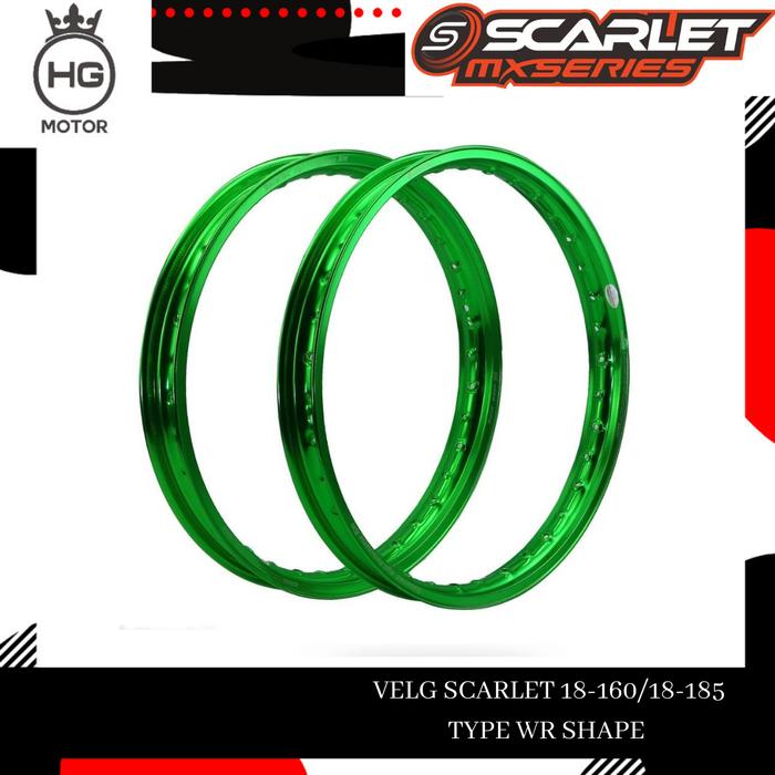 Gambar Velg SCARLET RACING 1 SET Rim Aloy Ring 18/160 -18/185 RX KING - Hijau dari HG MOTOR undefined Tokopedia