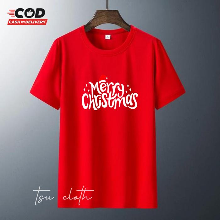 Gambar KAOS MERRY CHRISTMAS BAJU NATAL TSHIRT NATAL BAJU CHRISTMAS KAOS NATAL - Merah, XL dari TSU CLOTH undefined Tokopedia