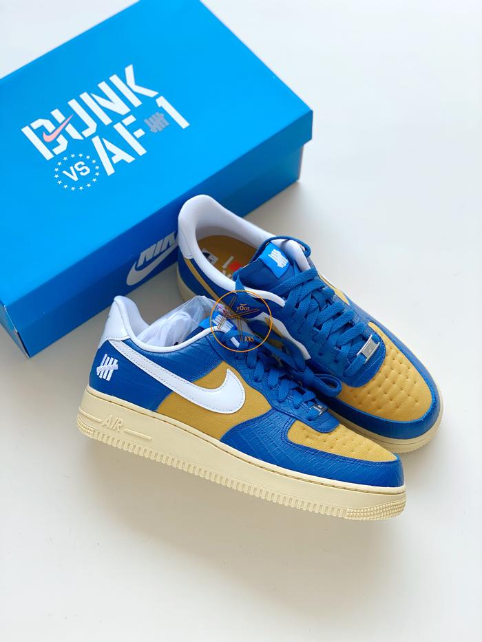 Nike Air Force Undefeated on It Blue Yellow Croc