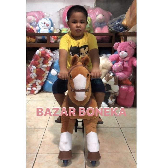 Gambar kuda gowes / kuda genjot - kuda coklat dari ichaoolshop undefined Tokopedia