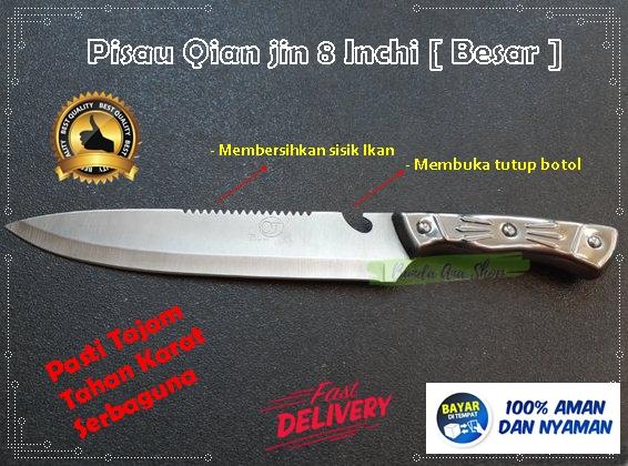 Gambar Pisau Dapur Super Tajam Stainless Anti karat Pisau Qian Jin - Besar dari Bunda Ana Shop undefined Tokopedia