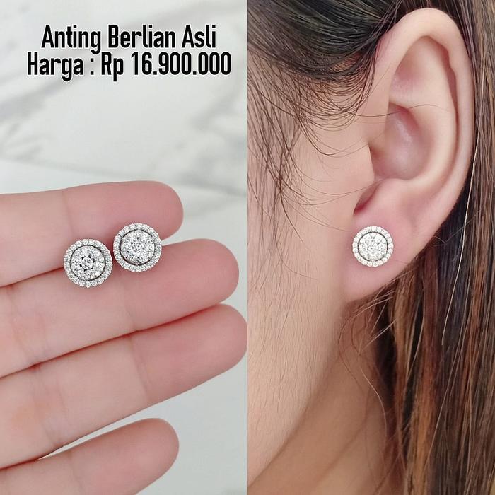 Gambar Anting Berlian Asli Harga Rp.16.900.000 dari Toko Mas Mulia Telukgong undefined Tokopedia