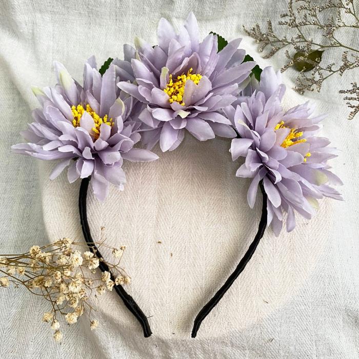 Gambar Bando Bunga Murah Flower Crown Custom Aksesoris Rambut Anak Halloween - Purple dari Rivine factory undefined Tokopedia