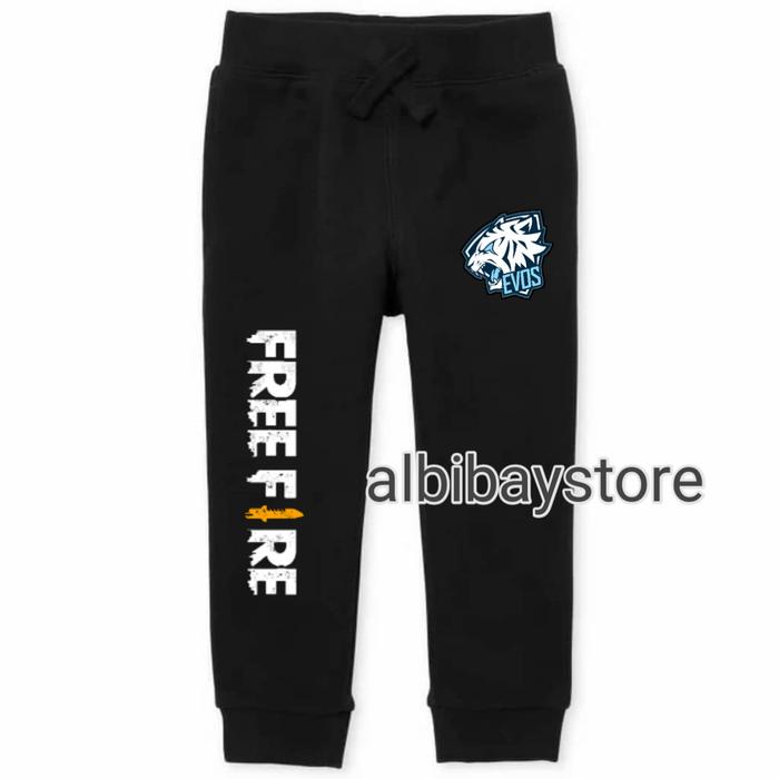 Gambar celana jogger anak FREE FIRE EVOS - Hitam, S dari ALBIBAYSTORE undefined Tokopedia