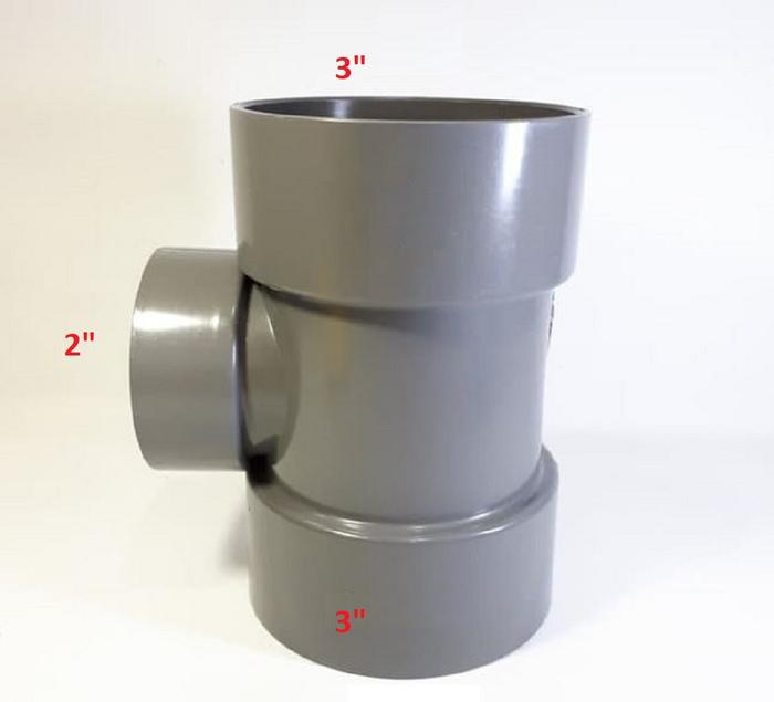 Gambar V Tee Reducer 3x2 inch cabang pipa air udara PVC ledeng T Vlok V.tee - Rucika D 3x2 dari Indosolarpower undefined Tokopedia
