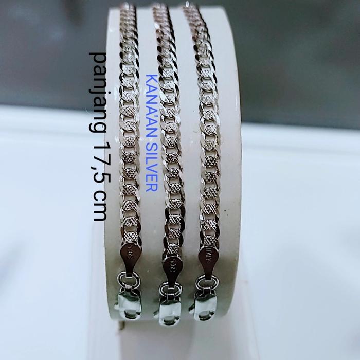 Gambar GELANG TANGAN PRIA & WANITA SISIK NAGA UKIR PERAK SILVER 925 ASLI dari KANAAN SILVER undefined Tokopedia