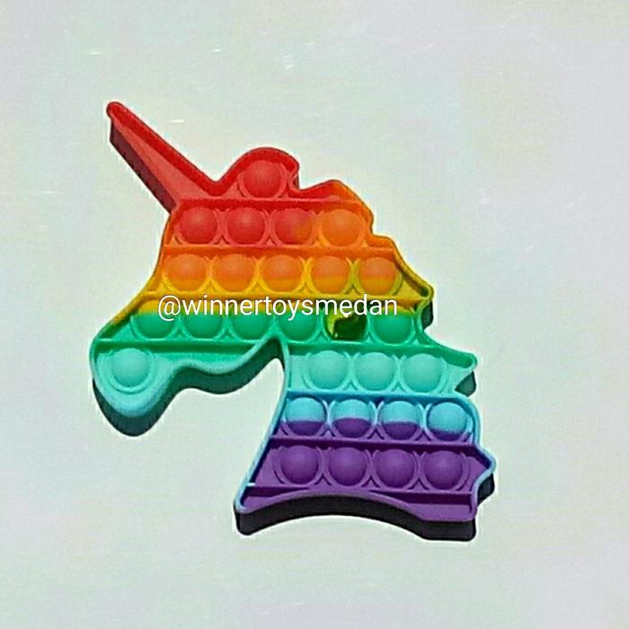 Gambar Mainan Pop it fidget Rainbow / Popit unicorn / Mainan tiktok - Unicorn dari Winnertoys undefined 3 Tokopedia