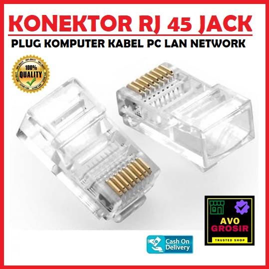 Gambar KONEKTOR RJ45 JACK RJ 45 KEPALA KABEL LAN KOMPUTER NETWORK dari AVO GROSIR undefined Tokopedia