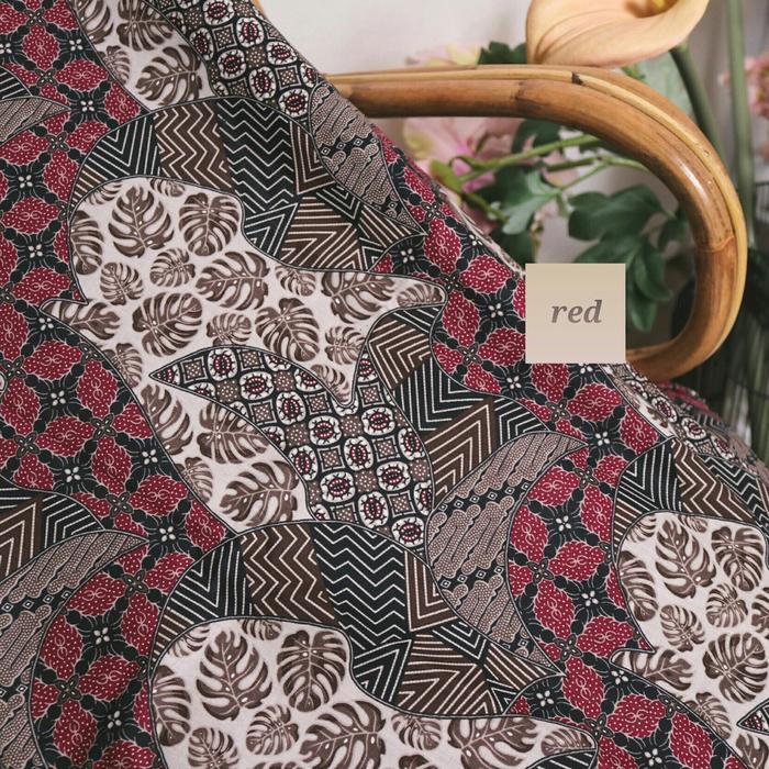 Gambar [ BT 107 ] Kain batik katun halus - Lebar 1.10 - RED, kelipatan 0,5 m dari kainan-dee undefined Tokopedia