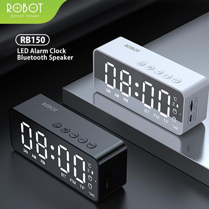 Gambar Speaker Bluetooth Robot RB150 Stereo Smart Alarm Jam LED Digital Clock - Putih dari Rajacell Bekasi undefined Tokopedia