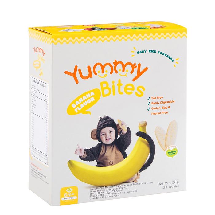 Gambar Yummy Bites Baby Rice Crackers ( 6mo+, diatas 6 bulan) - Banana dari Babyboostore undefined Tokopedia