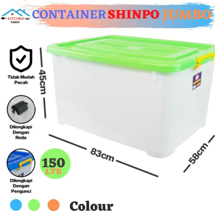 Gambar Shinpo Kontainer Box Kotak Penyimpanan Box Container Plastik 130 Liter - cb150 dari KitchenCentre67_NEW undefined Tokopedia