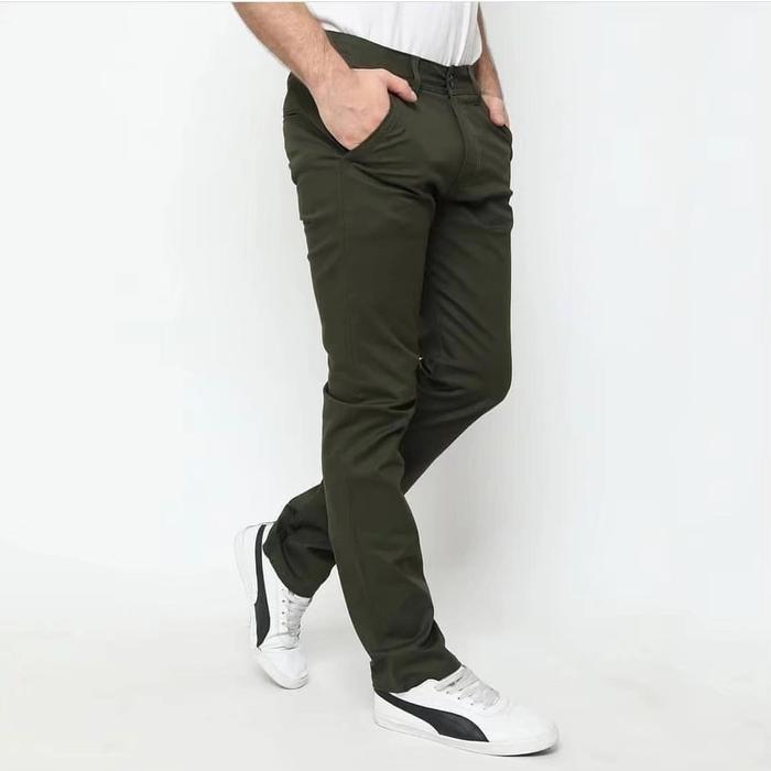 Gambar CELANA CHINO PRIA/CHINO BIG SIZE PRIA PREMIUM SLIMFIT CASUAL IJO ARMY - IJO ARMY, 30 / M dari minimog clothing undefined Tokopedia