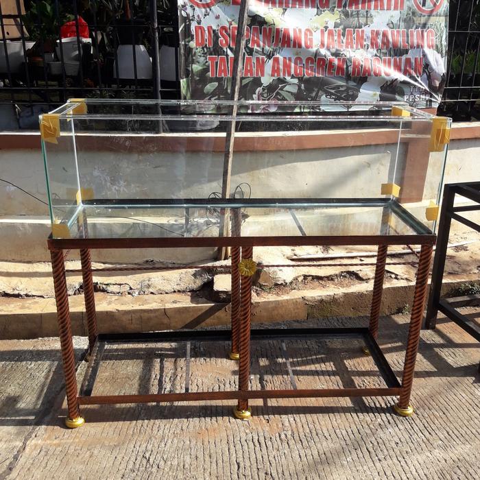 Gambar aquarium 120x40x40 kaca full 5 mli dasr 8 +rak 120x40 ttgi 70 besi ulr dari pesonastar247 undefined Tokopedia
