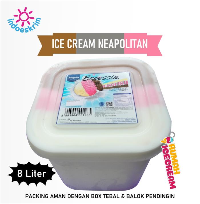 Gambar Ice Cream / Es Krim 8 Liter IndoEskrim - Neapolitan dari Rumah Ice Cream Indonesia undefined Tokopedia