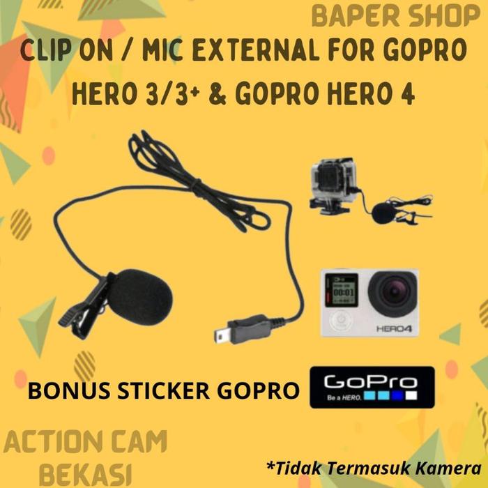 Gambar Mic External USB Stereo Microphone For Gopro Hero 3 Dan Hero 4 Gopro 3 - Mic Hero 3/4 dari Baper Shopping undefined Tokopedia