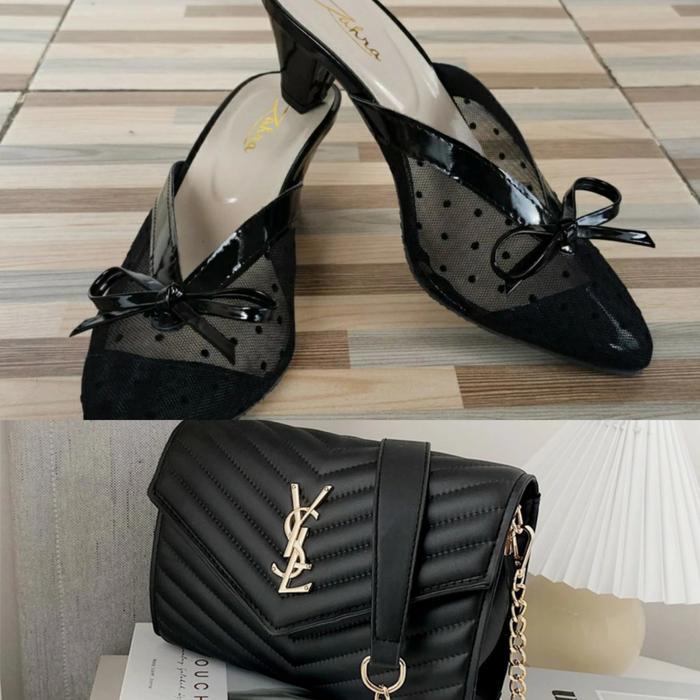 Gambar Hantaran Nikah Tas dan Sepatu Set / Seserahan Tas dan Sendal - Hitam, 39 dari signup undefined Tokopedia