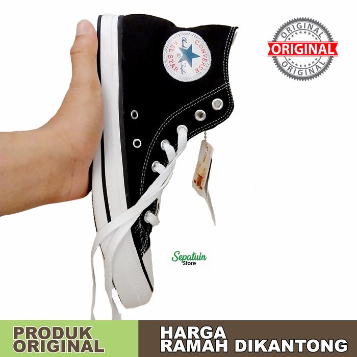 Jual sepatu converse original high basic black tinggi wanita/pria