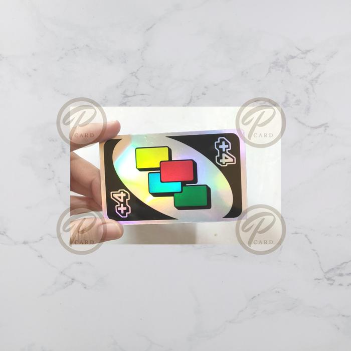 Gambar UNO CARD HOLOGRAM SERIES - Card Cover Skin Sticker-PLIATA Stiker Kartu - UNO +4, FULL CHIP dari PLIATA.ID undefined Tokopedia
