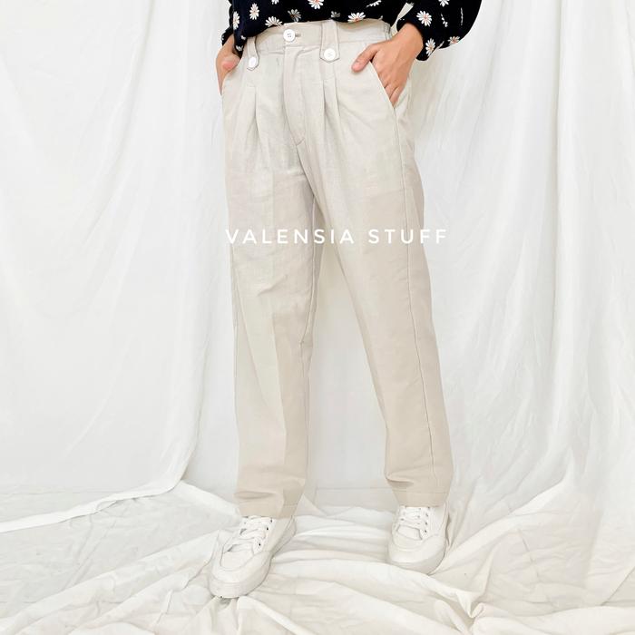 Gambar LIZZY BAGGY LINEN PANTS - BW S-M dari valensia stuff undefined Tokopedia