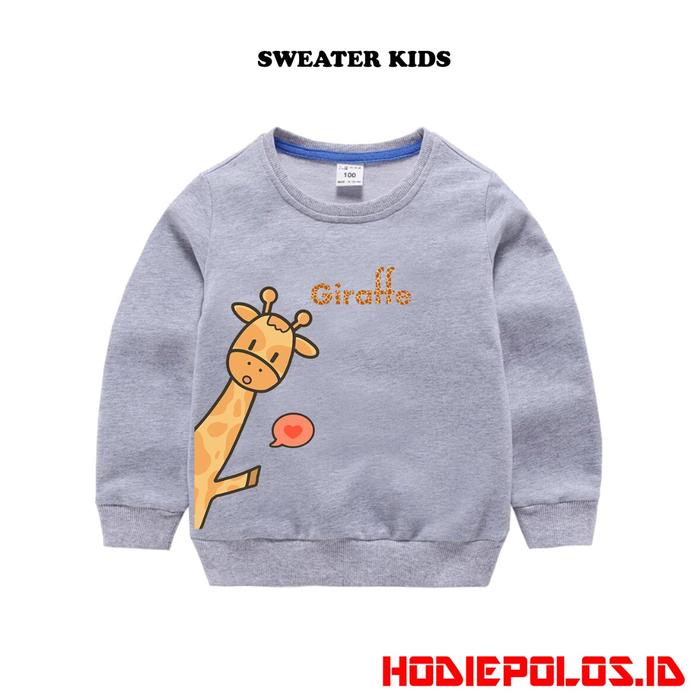Gambar HOODIEPOLOS - SWEATER ANAK UNISEX GIRAFFE / JAKET ANAK KECIL / 1-8THN - GREY, XL (7-8Y) dari Hoodiepoloss.id undefined Tokopedia