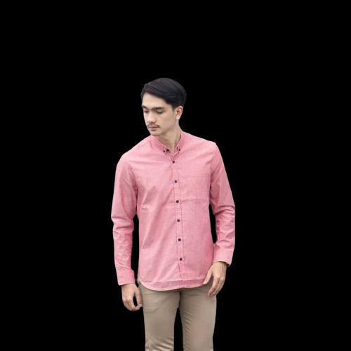 Gambar kemeja polos pink pria cowok lengan panjang slimfit murah kerja - pink, M dari primier wear undefined Tokopedia