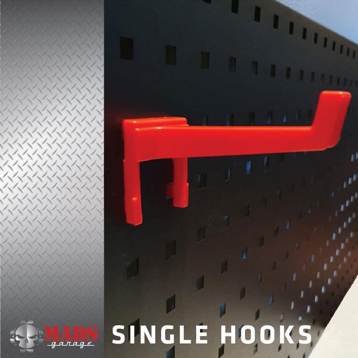 Gambar Hooks & Holder for Pegboard Wall Mounted Tools Storage Organizer #5-8 - Single hook dari mads garage undefined Tokopedia