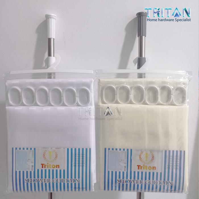 Gambar Shower Curtain Set Tiang Tirai Kamar Mandi Triton SIK001-UL01 - TPth-TiraiWhite dari Triton Sanitary Indonesia undefined Tokopedia