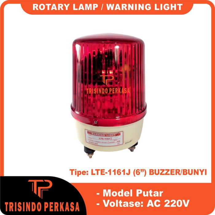 Gambar ROTARY LAMP / WARNING LIGHT LTE 1161J 6" Buzzer (Bunyi) AC 220V - Merah dari Trisindo Perkasa undefined Tokopedia