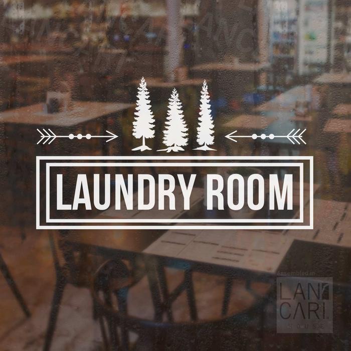 Gambar Sticker Cutting LAUNDRY ROOM Cuci Pakaian Dekorasi Sign Toko Dinding - Hitam dari LANCARI ID undefined Tokopedia