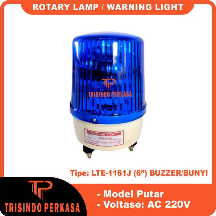 Gambar ROTARY LAMP / WARNING LIGHT LTE 1161J 6" Buzzer (Bunyi) AC 220V - Biru dari Trisindo Perkasa undefined Tokopedia