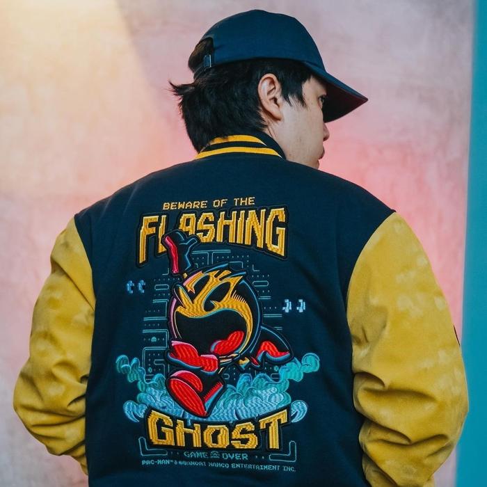 Gambar Varsity Jacket Faith X W.Essentiels X Pac-Man - Flashing Ghost, L dari Subian Store undefined Tokopedia