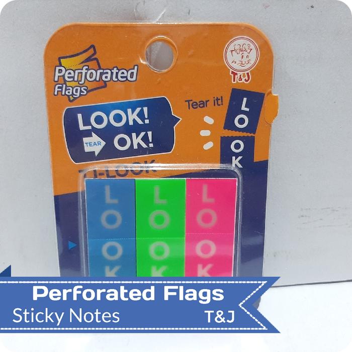Gambar Perforated Flags Sticky Notes Sobek T&J - LOOK dari ATK MU undefined Tokopedia