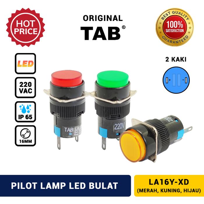 Gambar Pilot Lamp LED 16mm 220 VAC Bulat LA16Y-XD TAB Murah - Merah dari INDOLISTRIK OFFICIAL TNG undefined Tokopedia