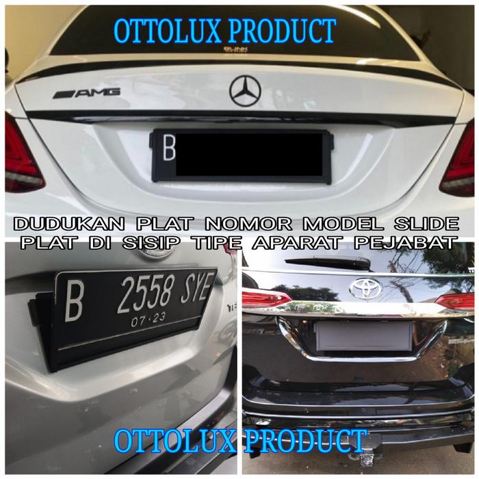 Gambar dudukan plat nomor mobil model engsel lipat plat di slip type Pejabat - Hitam dari MitraluxQ undefined Tokopedia