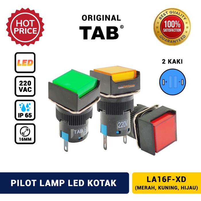 Gambar Pilot Lamp LED 16mm 220 VAC Kotak LA16F-XD TAB Murah - Merah dari INDOLISTRIK OFFICIAL TNG undefined Tokopedia