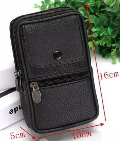 Gambar tas pinggang hp / sarung hp kulit tegak / leather case 5 6 inch import - Hitam dari StrapCore undefined Tokopedia