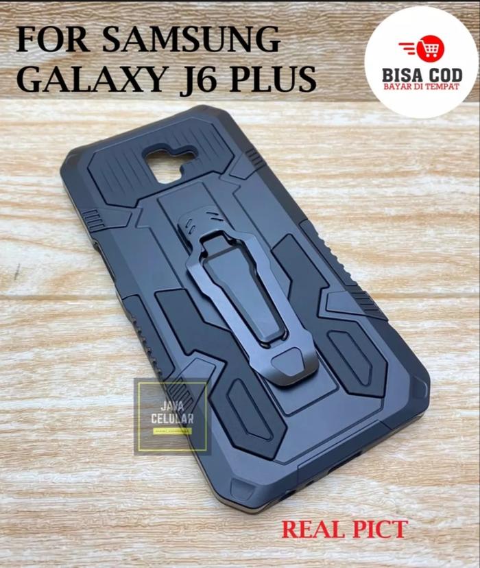 Gambar Casing Samsung Galaxy J6 PLUS Shockproof KickStand Clip Rugged - Hitam, SAMSUNG J6 PLUS dari Java Acc Store undefined Tokopedia