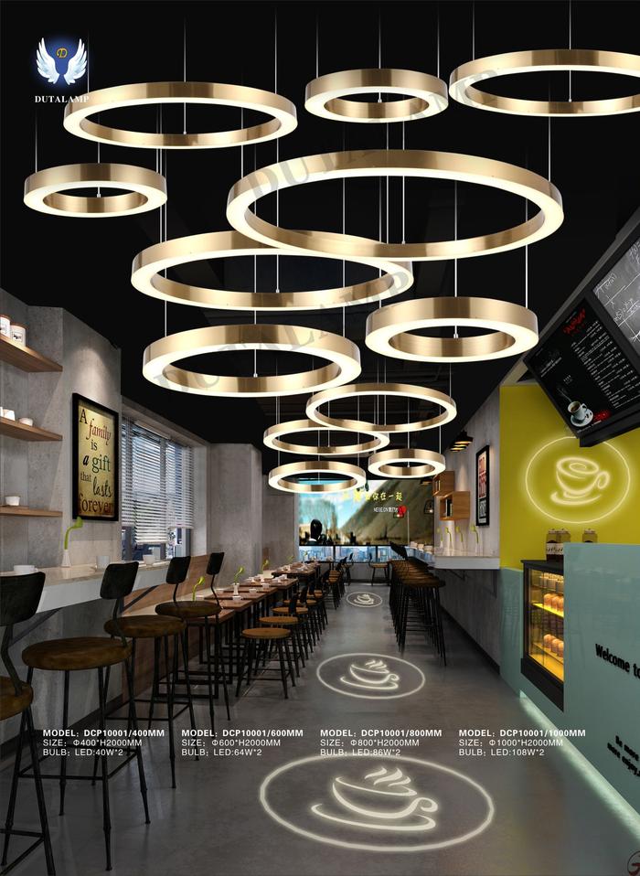 Gambar Lampu Gantung Bundar Satuan Minimalis LED Dekorasi Cafe/Rumah 10001 - 100cm dari Mulia Mas Lighting_NEW undefined Tokopedia