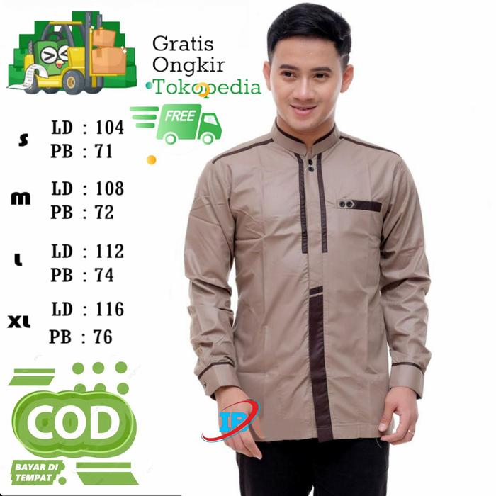 Gambar baju koko pria modern/baju muslim pria lengan panjang/kemeja muslim dari fashion muslim RA undefined 5 Tokopedia