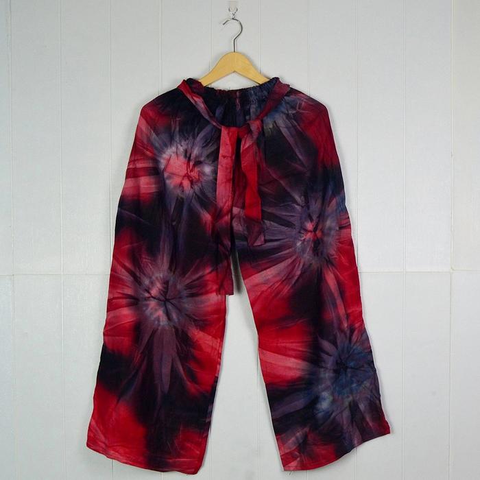 Gambar Celana Kulot Batik tye Dye Sun Light Bahan Rayon - Merah, reguler dari Zabarjads undefined Tokopedia